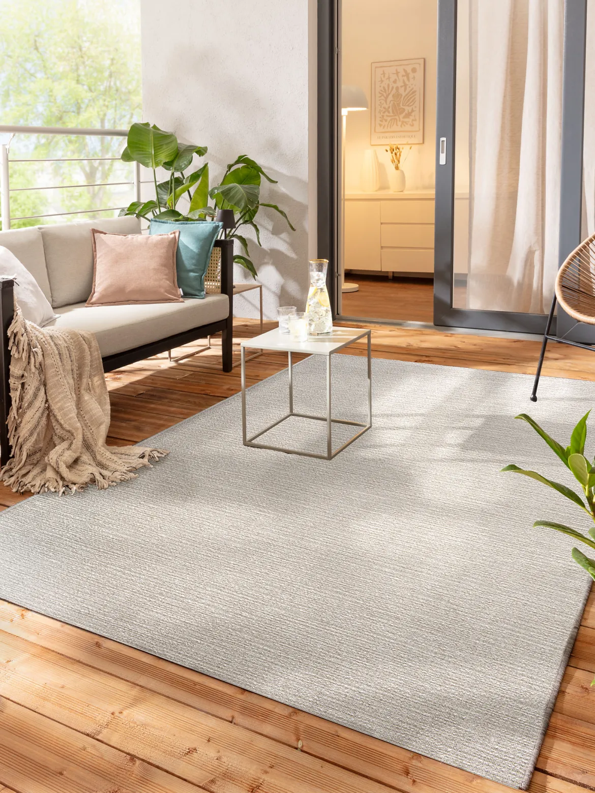 Alaro Outdoor-Teppich, Hellgrau