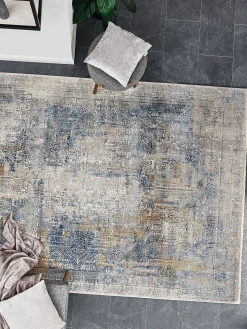Ampelia Vintage-Teppich, Vintage Blau