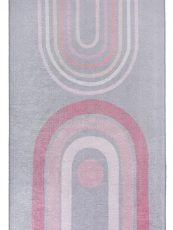 Arcobaleno Moderner Teppich, Grau/Rose