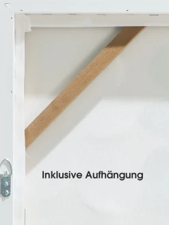 Astala Leinwand-Druck-handbemalt, Hellgrün/Weiss