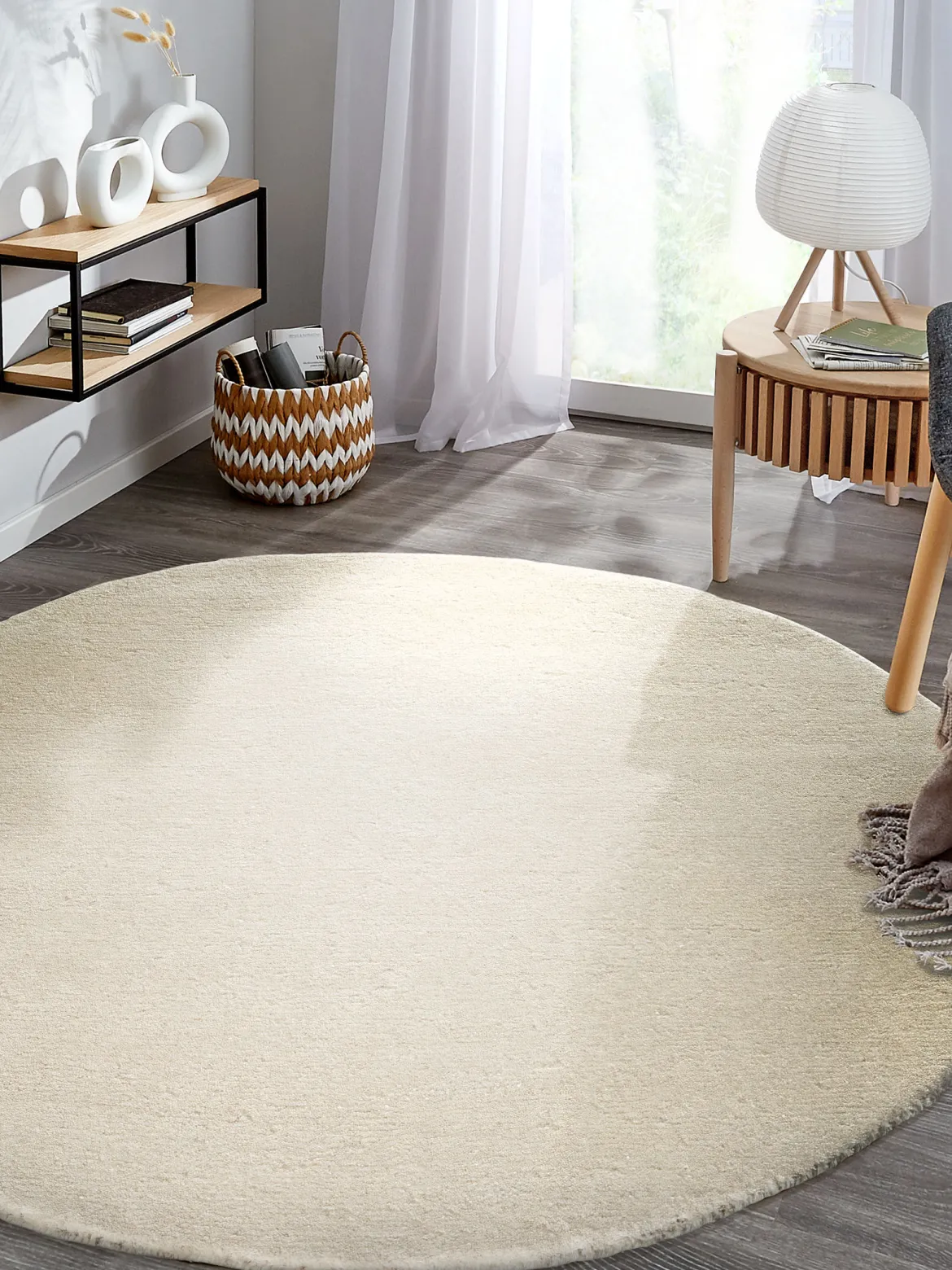 Auckland Woll-Teppich, Hellbeige