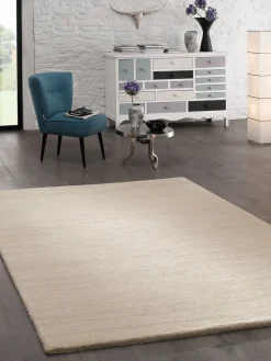 Auckland Woll-Teppich, Hellbeige