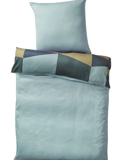 Bateleur Satin-Bettwäsche, Blau/Gelb/Braun