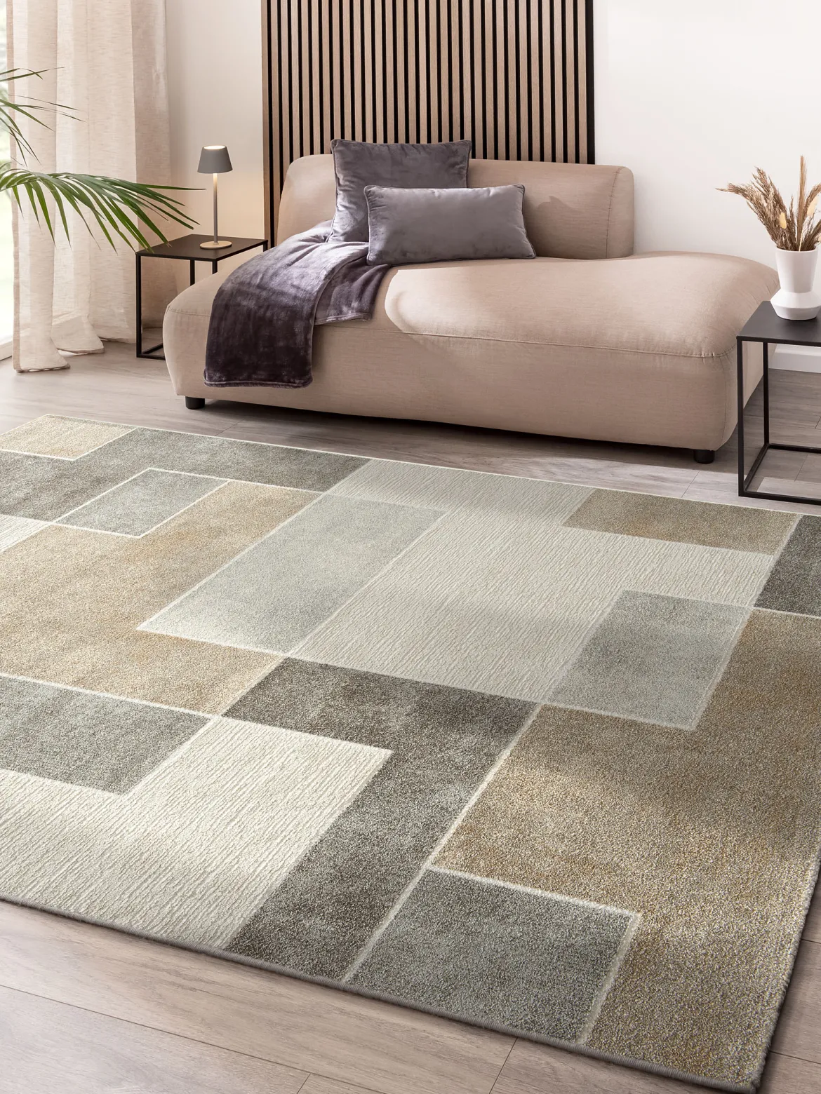 Bellmore Moderner Teppich, Gold