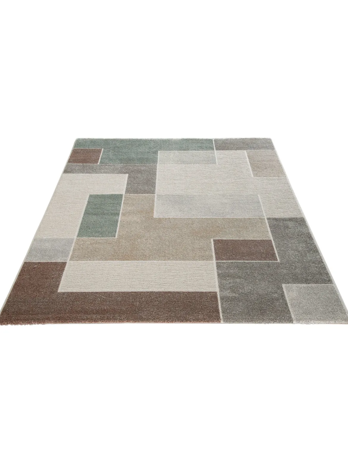 Bellmore Moderner Teppich, Terra/Grün