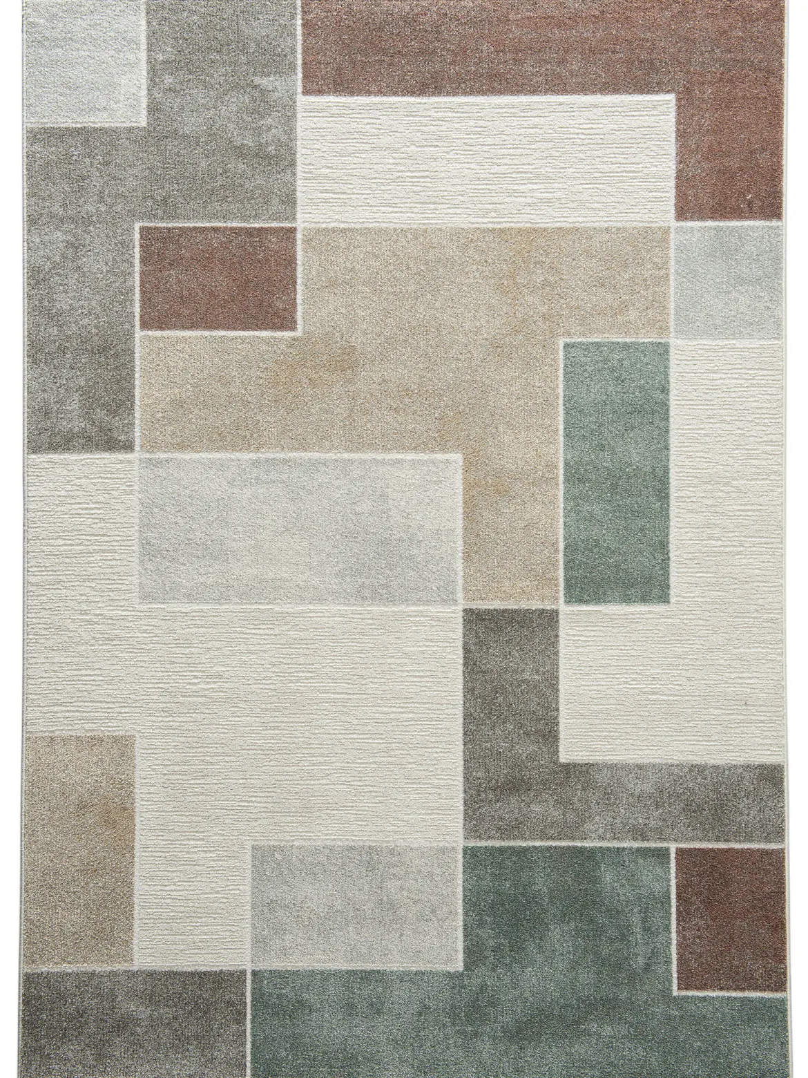 Bellmore Moderner Teppich, Terra/Grün