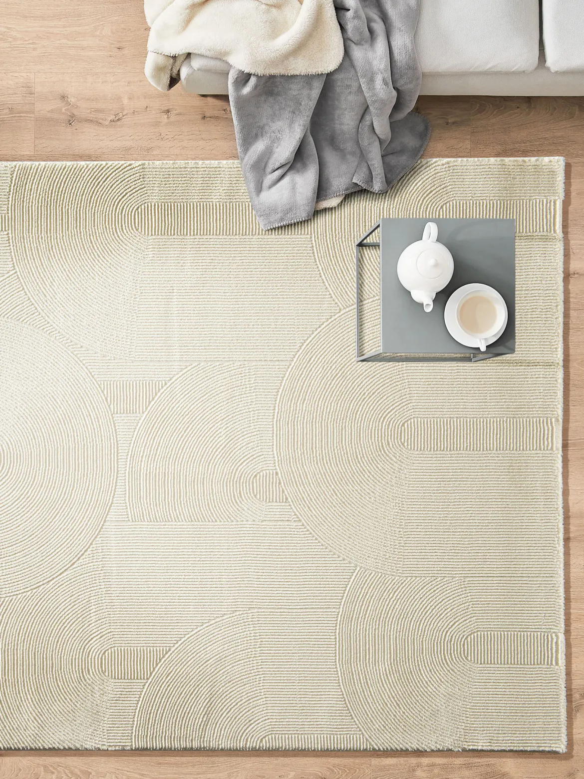 Biarritz Moderner Teppich, Creme