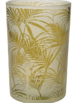 Blattschliff Teelichthalter, Hellbeige