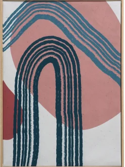 Blue Lines Leinwand-Druck-gerahmt, Multicolor