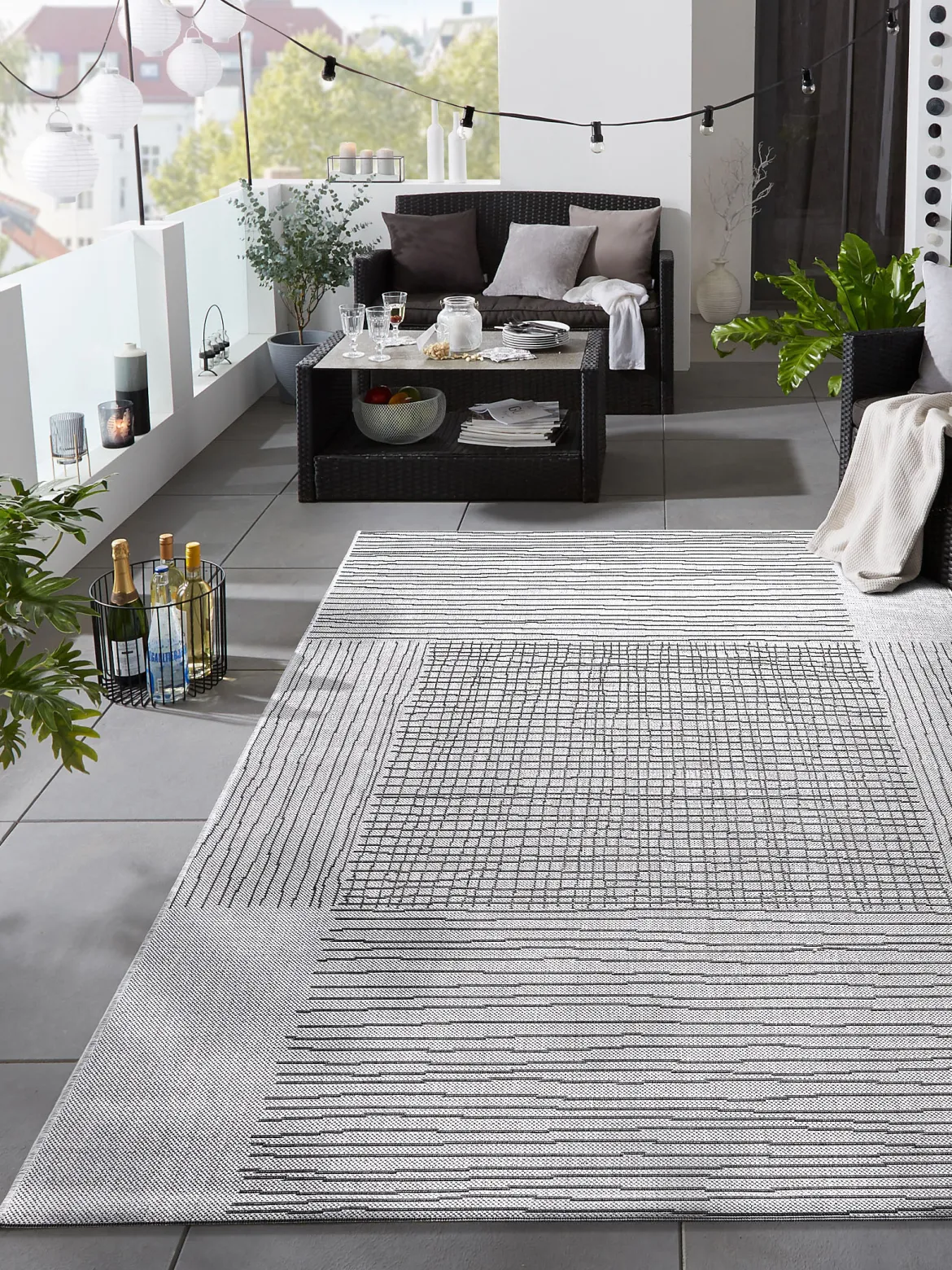 Borgsum Outdoor-Teppich, Grau