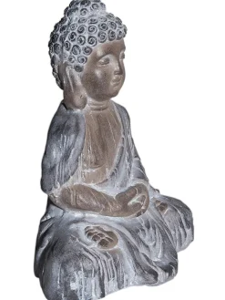 Buddha Smile Figur, Grau