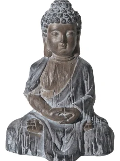 Buddha Smile Figur, Grau
