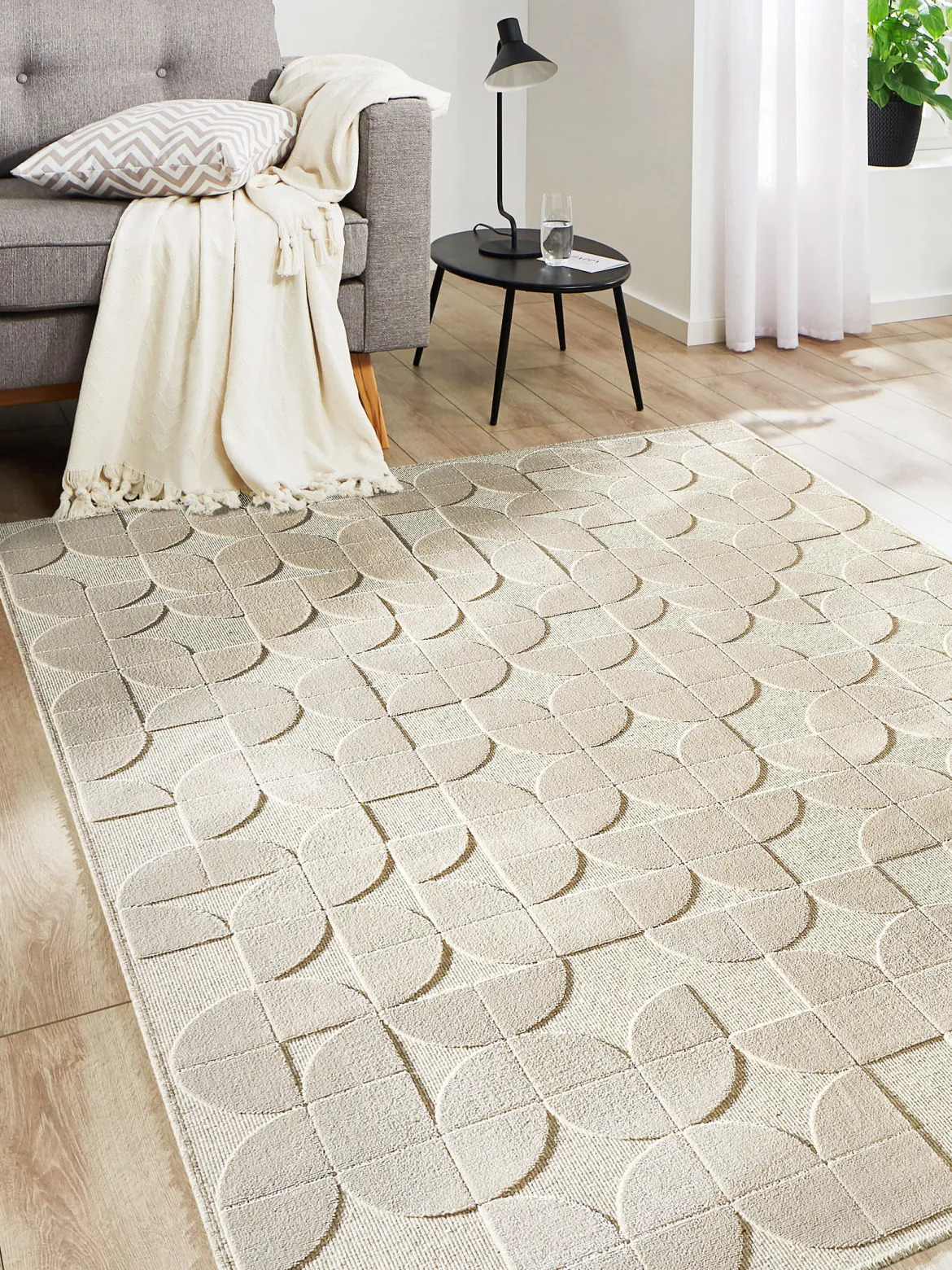 Butterfield Moderner Teppich, Creme
