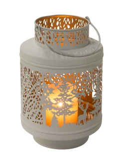 Caliano Windlicht, Weiss/Gold