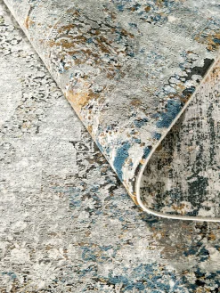 Chalkida Vintage-Teppich, Silber