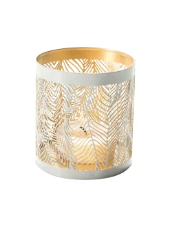 Coisa Windlicht, Weiss/Gold