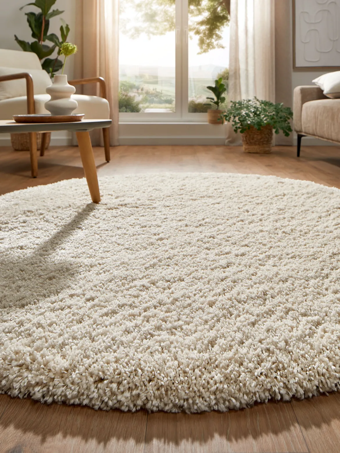 Creation Hochflor-Teppich, Creme