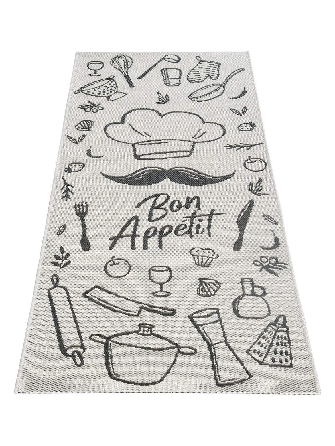 Cuisine Küchenläufer, White/Black