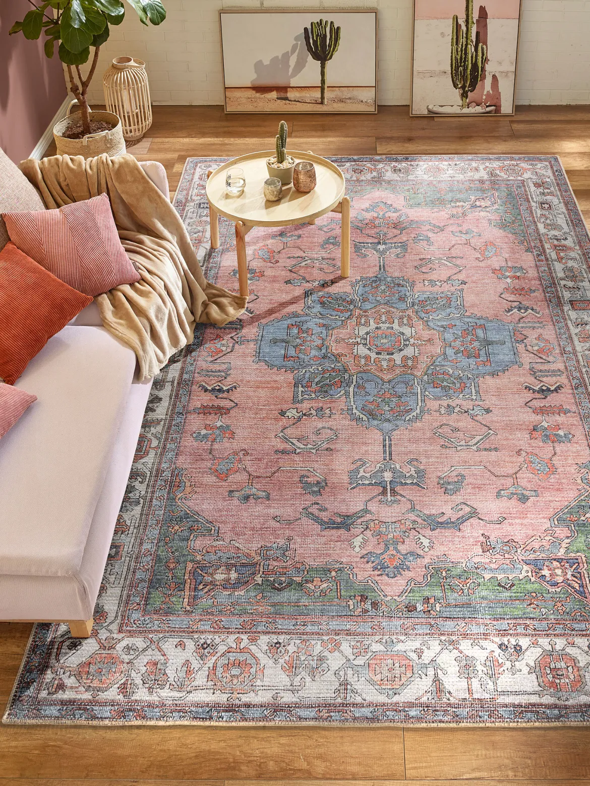 Dalyan Vintage-Teppich, Rose