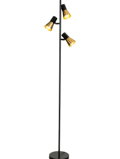 Escat Standleuchte, Satin Brass/Schwarz