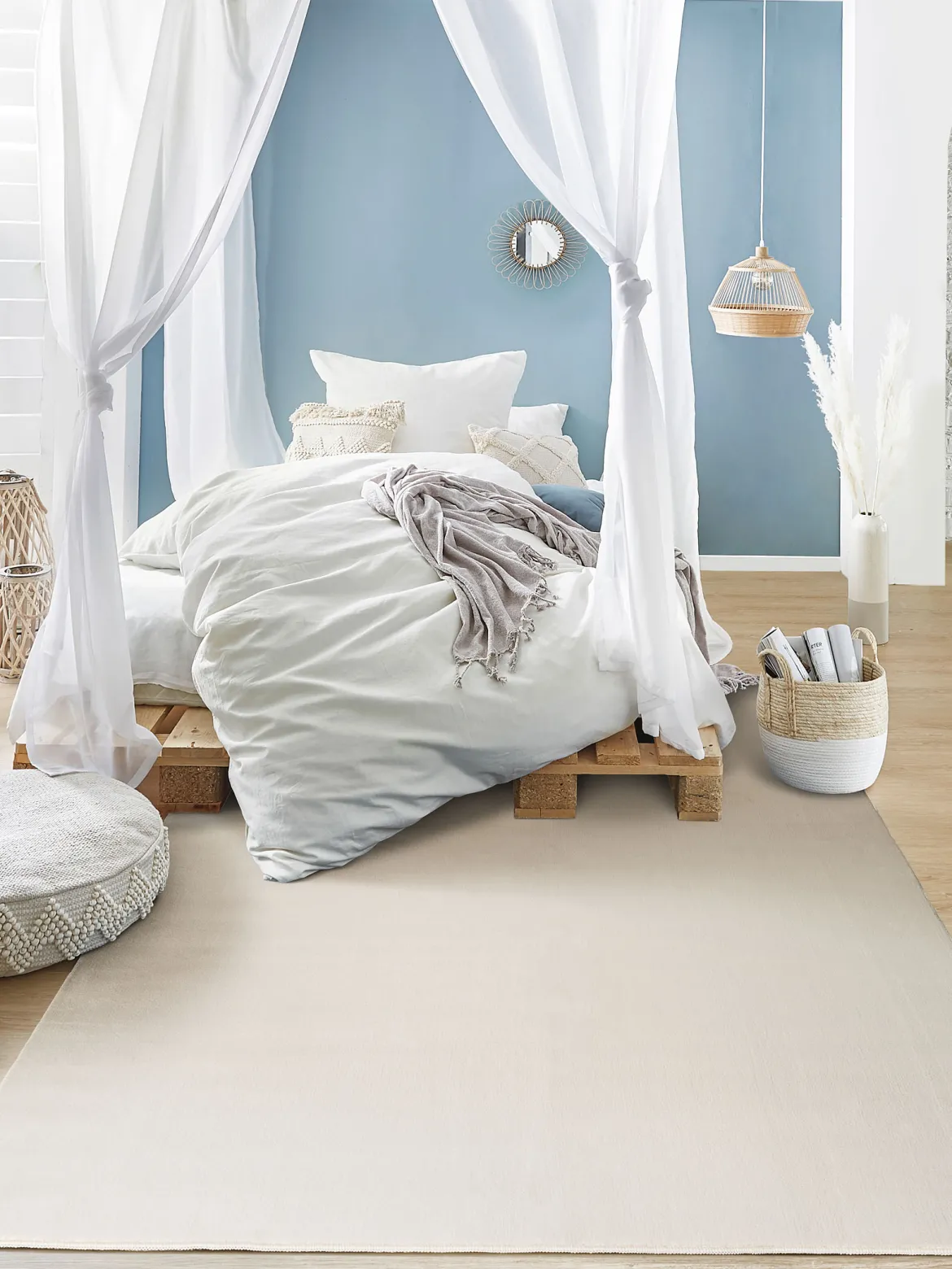 Fairbanks Hochflor-Teppich, Creme