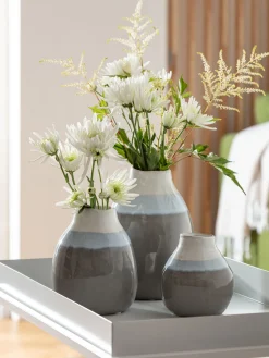 Ferreira Vase, Grau/Blau/Weiss