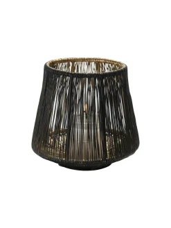 Fibra Windlicht, Schwarz/Gold