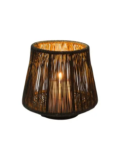 Fibra Windlicht, Schwarz/Gold