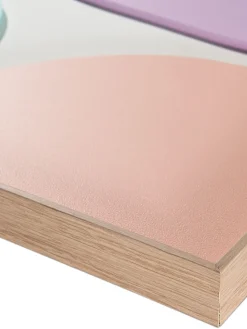 Flagani Reliefbild, Grün/Türkis/Orange/Pink