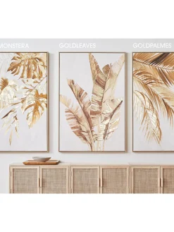 Goldleaves Leinwand-Druck-gerahmt, Gold