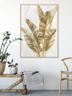 Goldleaves Leinwand-Druck-gerahmt, Gold
