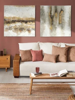 Graue Fantasie Leinwand-handgemalt, Graubeige
