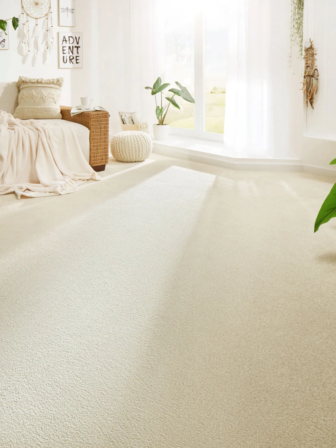 Green Line Velours-Teppichboden, Elfenbein 440