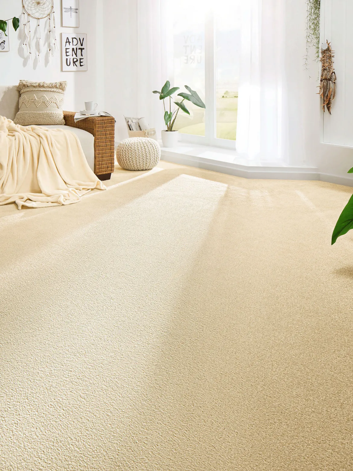 Green Line Velours-Teppichboden, Natur 240