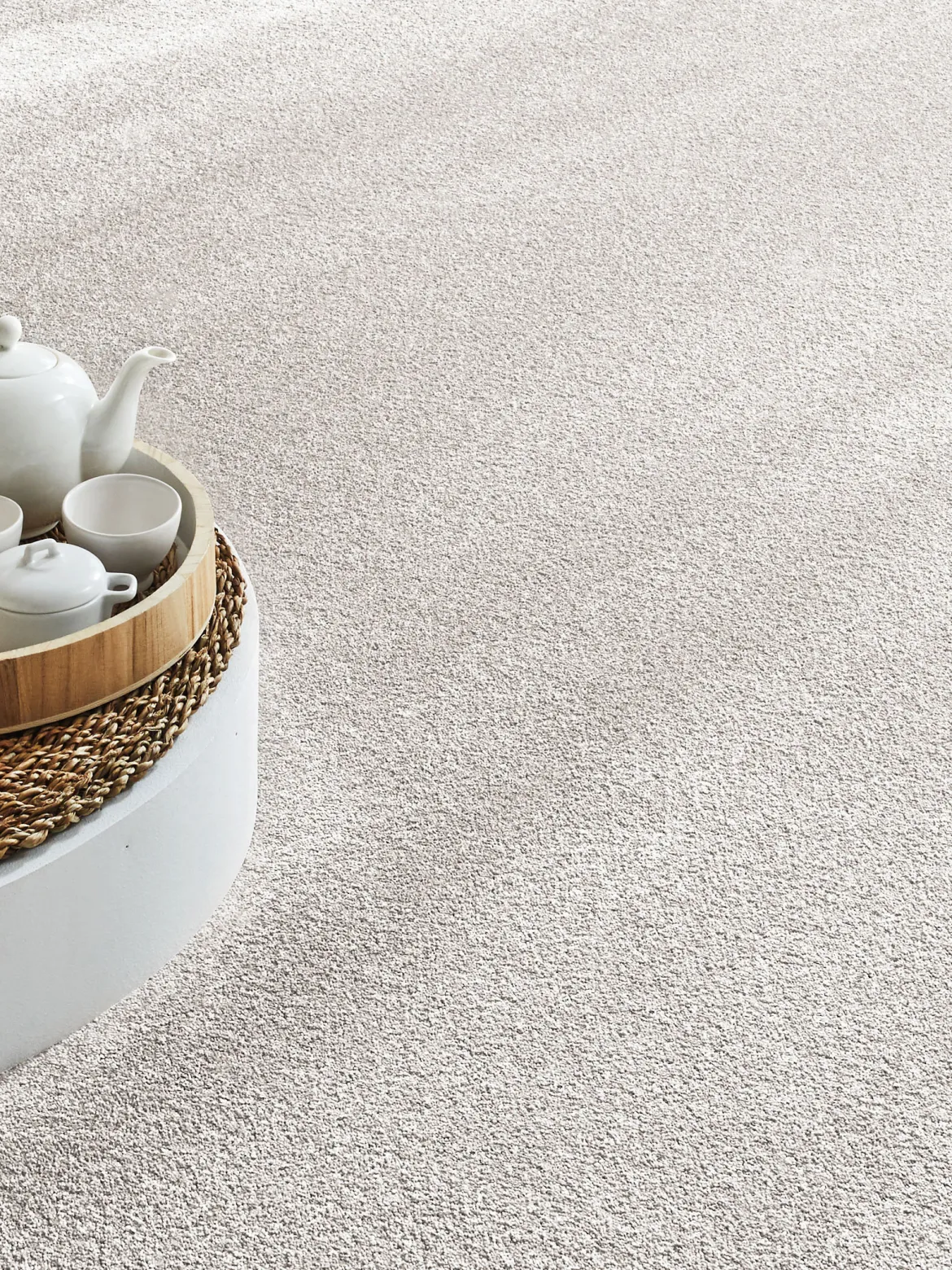Green Line Velours-Teppichboden, Whitesmoke 871