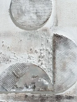 Grey Circle Leinwand-handgemalt, Grau