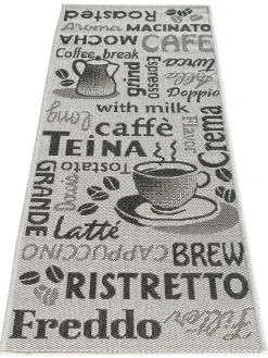 Just Coffee Küchenläufer, Schwarz/Weiss