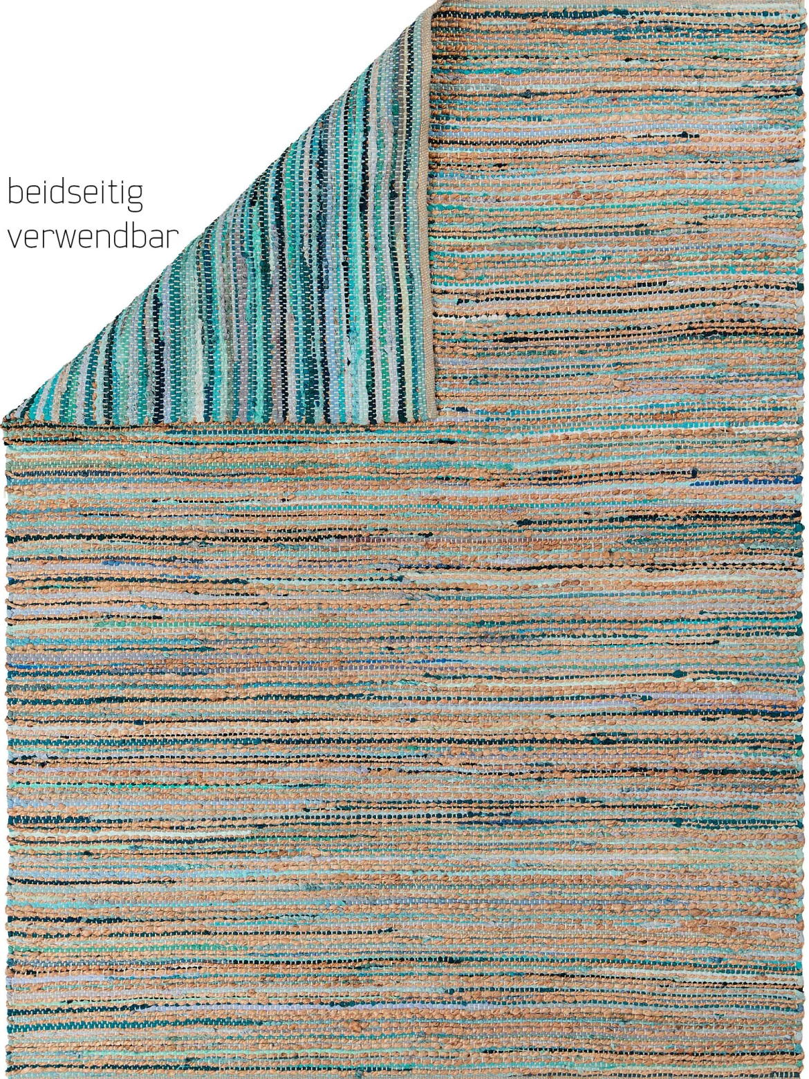 Kaliva Flachgewebe-Teppich, Ocean Blue