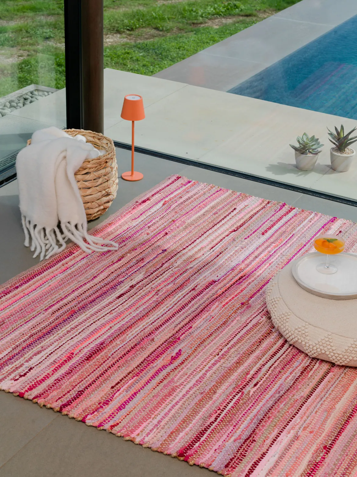 Kaliva Flachgewebe-Teppich, Sunset Pink