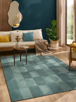 Kallerup Woll-Teppich, Petrol