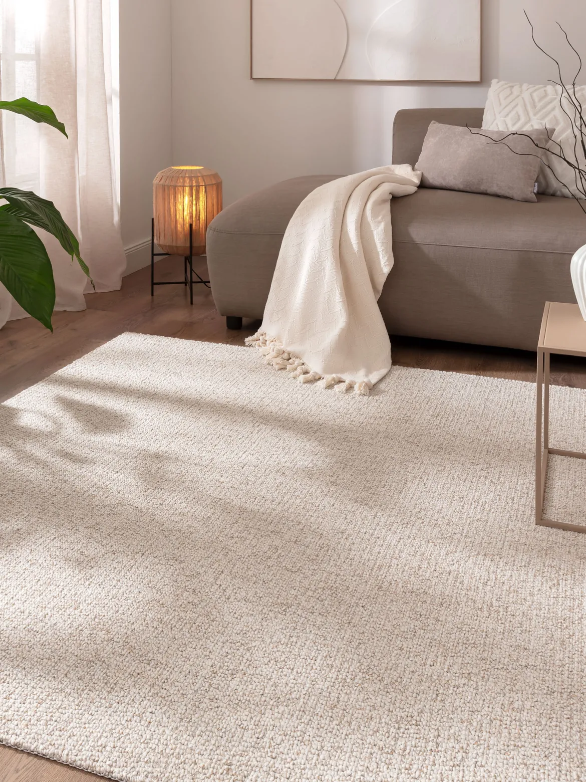 Karleby Moderner Teppich, Creme/Beige meliert