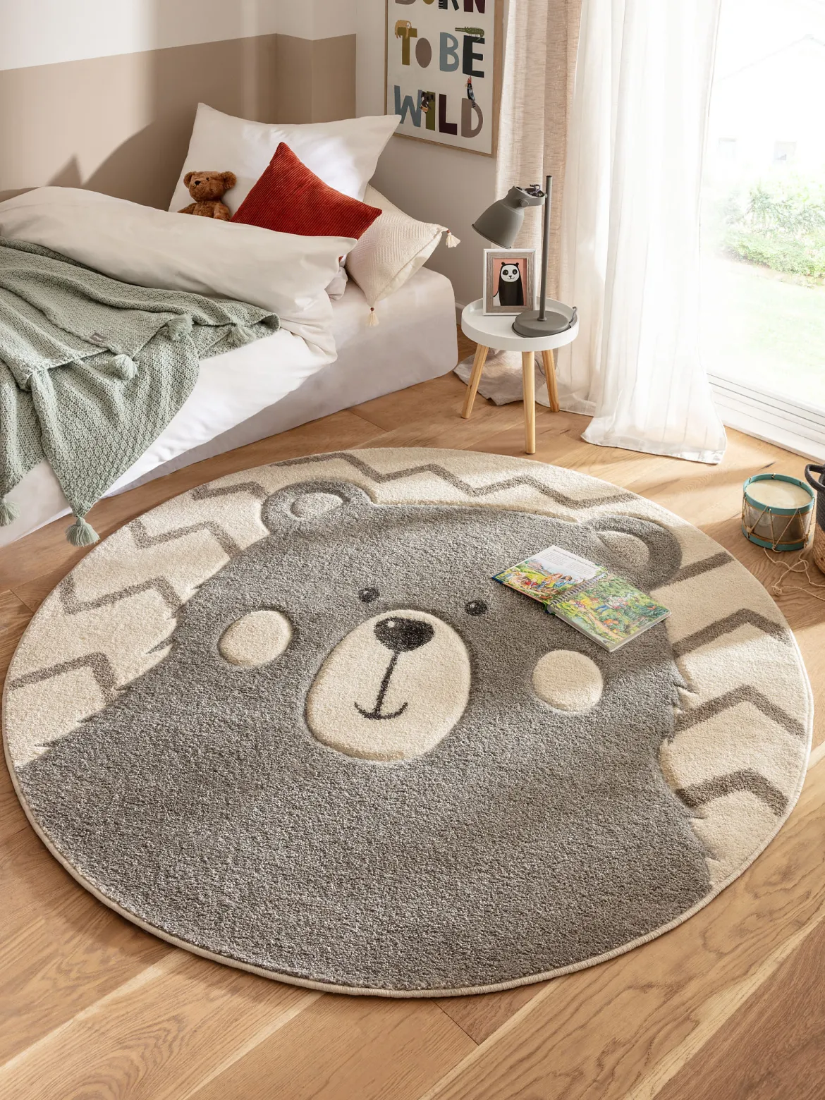 Karlo Kinder-Teppich, Grau/Beige