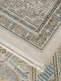 Kayseri Vintage-Teppich, Blau/Gold