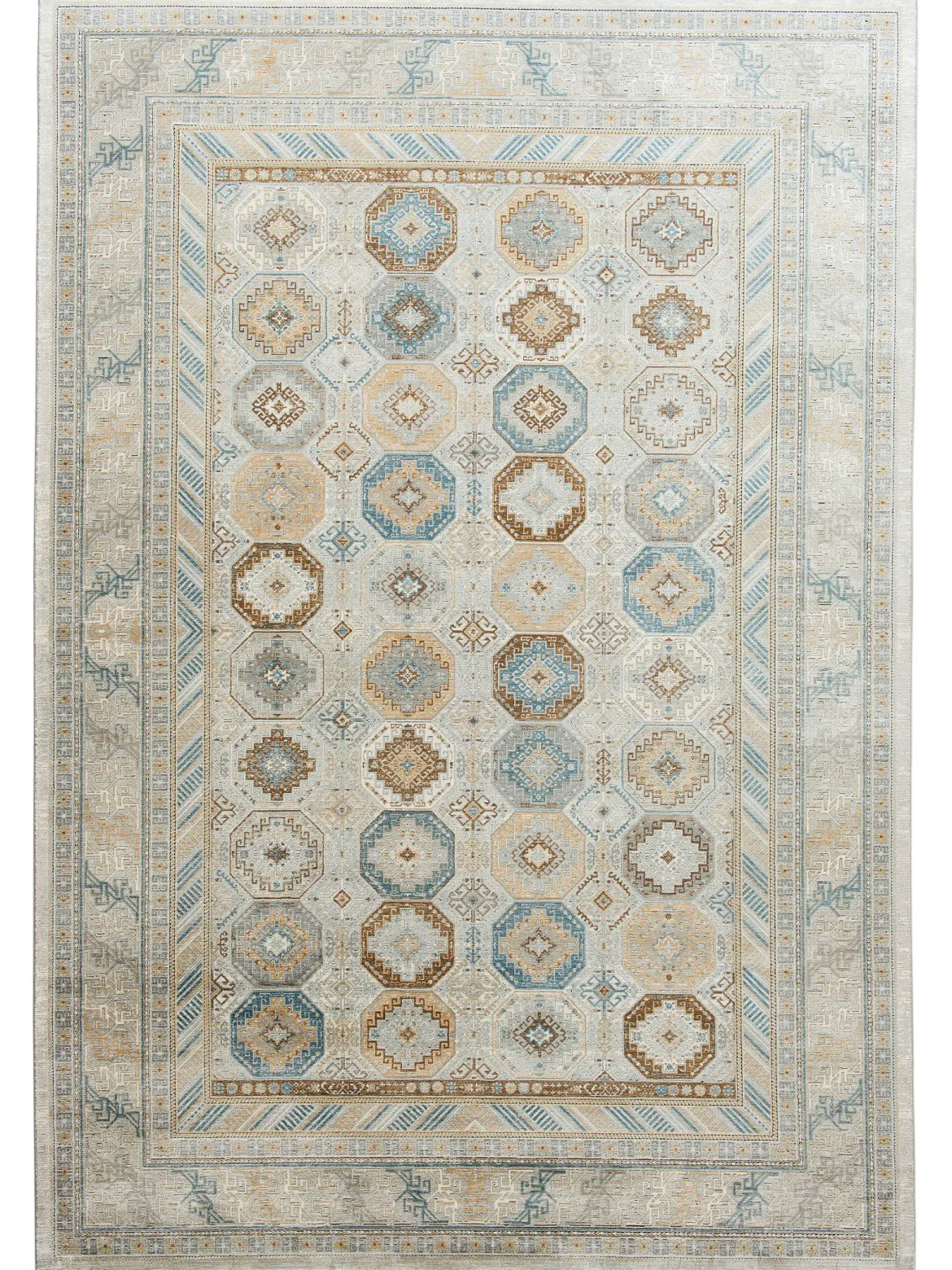 Kayseri Vintage-Teppich, Blau/Gold