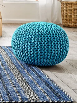 Kiruna Strick-Pouf, Türkis