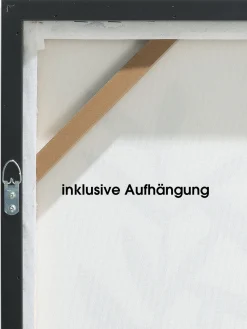 Kitala Leinwand-Druck-handbemalt, D'grau/weiss