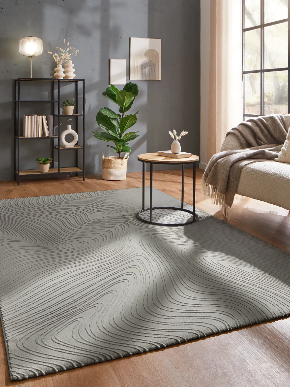 Lacanau Moderner Teppich, Silber