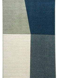 Lawndale Moderner Teppich, Grün/Blau