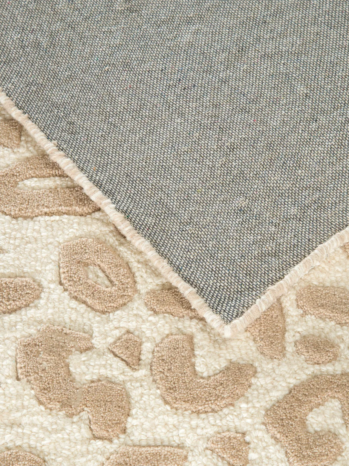 Leovara Woll-Teppich, White-Creme