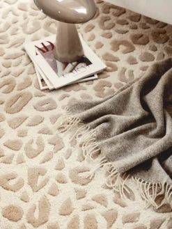 Leovara Woll-Teppich, White-Creme